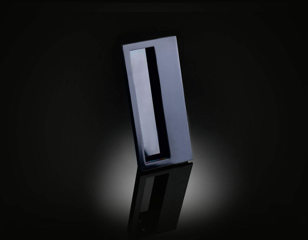 Minimalist flush pull handle designed by Vesna Aksentijevic in Dark Bronze finish from izé VAFP02