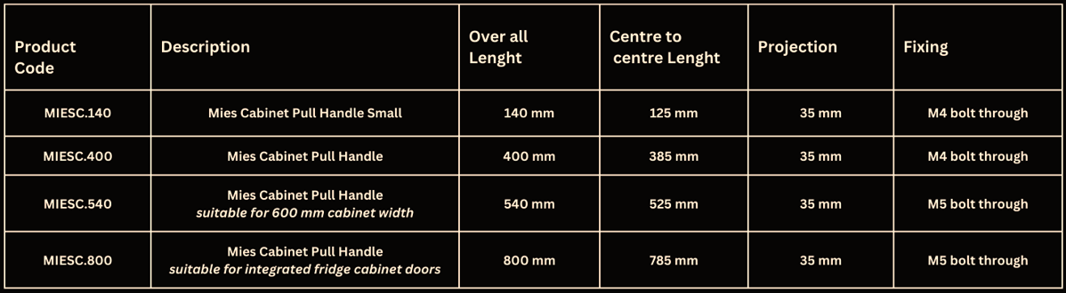 product measurments table image