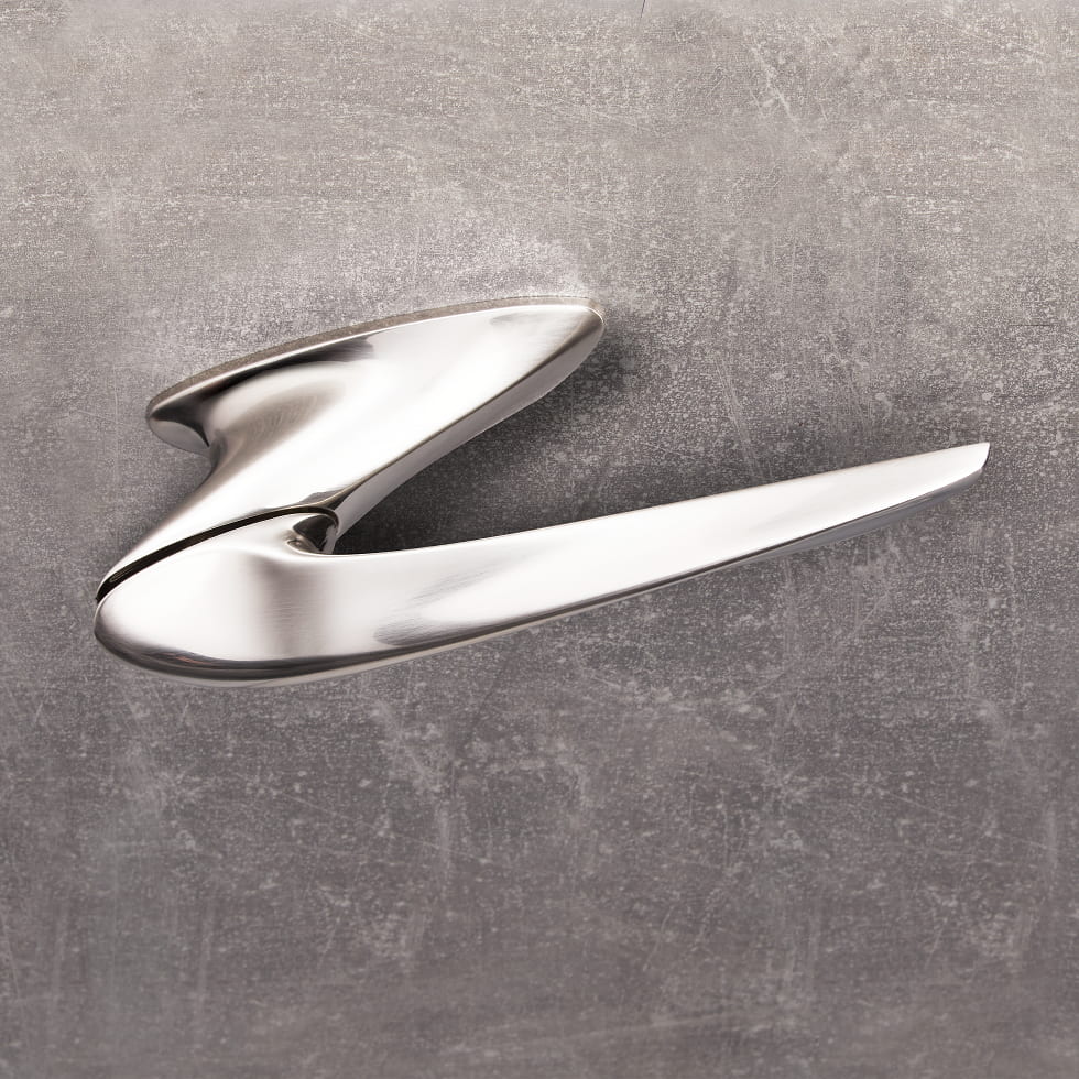 Nexxa door handle by Zaha Hadid and by izé in satin nickel finish.