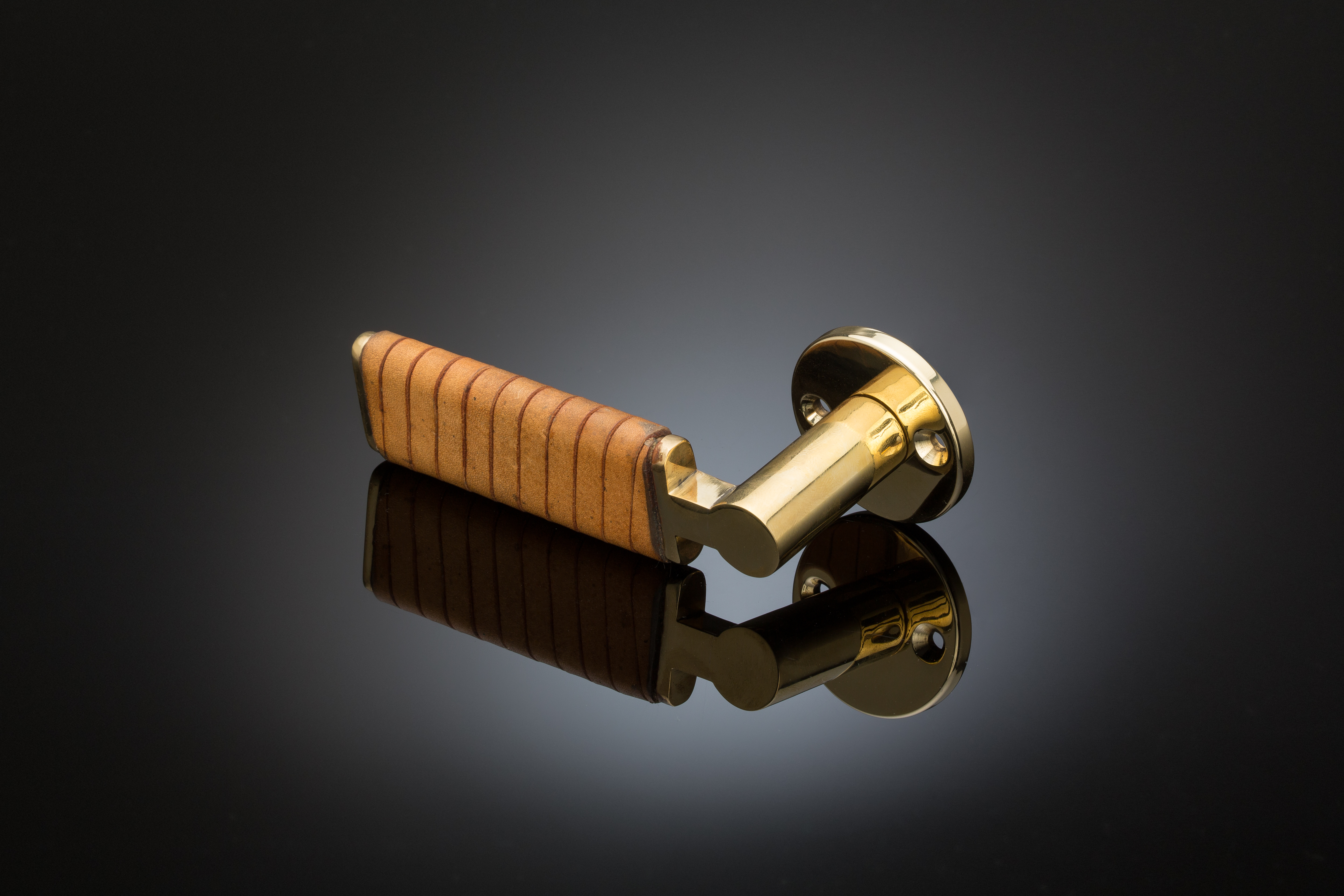 Leather discount door handles